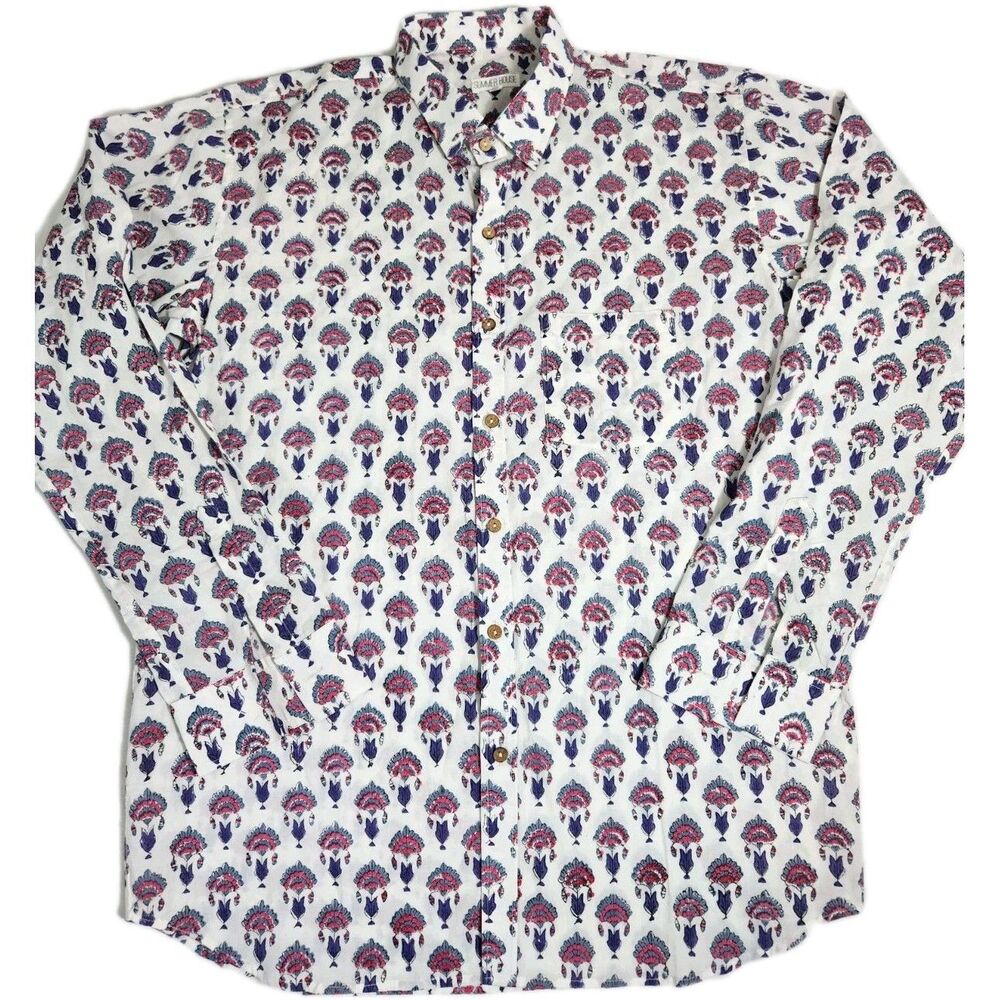 Summer House Womens XXL Shirt Button Down Floral Print Long Sleeve 100% Cotton